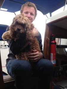 Jacob and Charlie visit - both love the boat